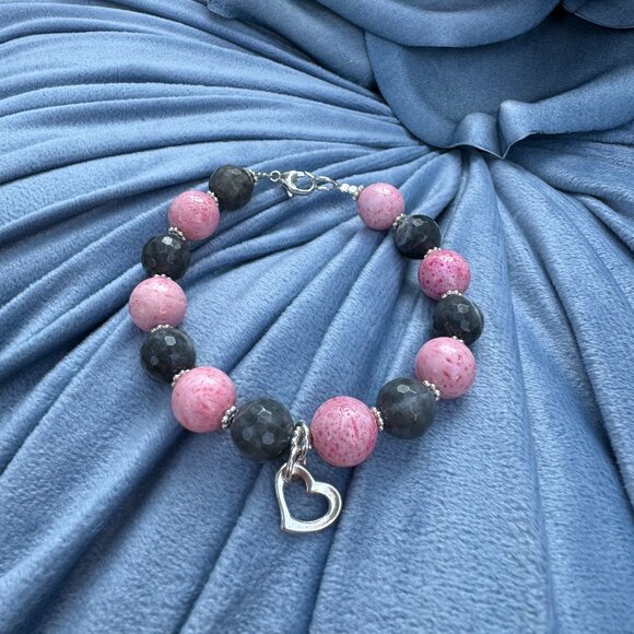 Silver Heart Hand Made Bracelet by Anwen - Picture 2 of 16